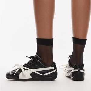 Puma Speedcat OG x Rose sneakers in black white bow blackpink loop collab